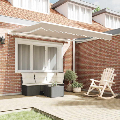 Retractable Awning Beige 350 x 250 cm Polyester and Aluminium