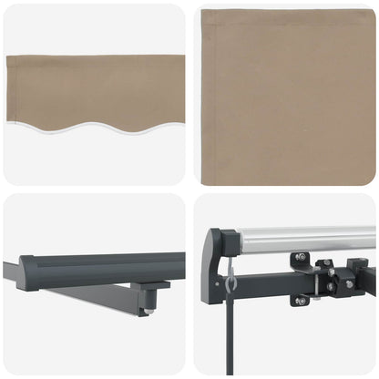 Retractable Awning Beige 350 x 250 cm Fabric and Aluminium
