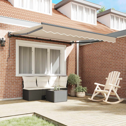 Awning Frame Beige 350 x 250 cm Polyester with PU coating