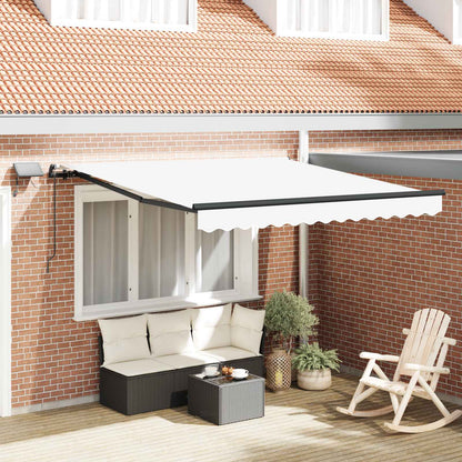Retractable Awning White 350 x 250 cm Fabric