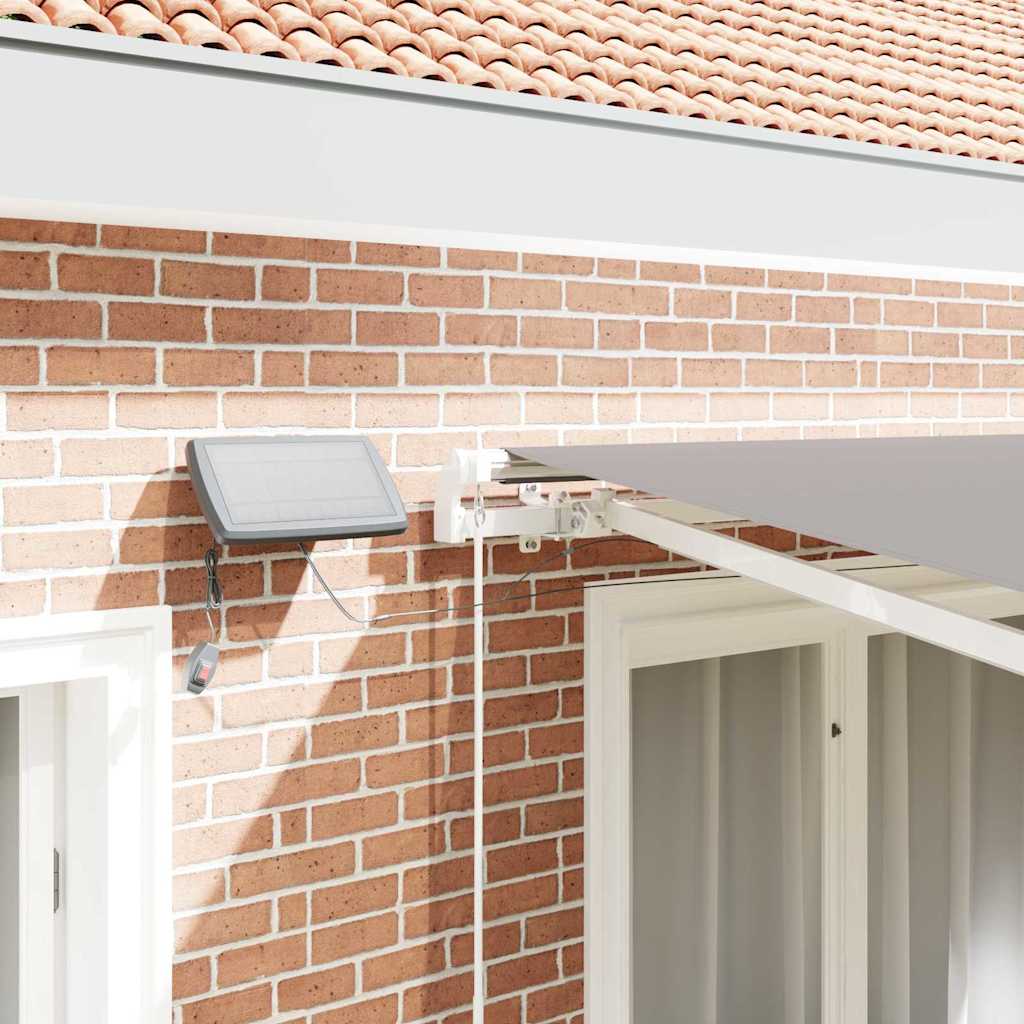 Retractable Awning Light Grey 350 x 250 cm Fabric and Aluminium