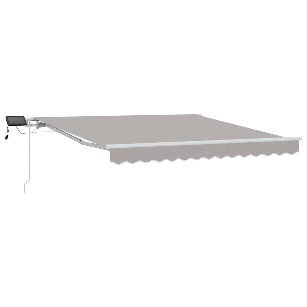 Retractable Awning Light Grey 350 x 250 cm Fabric and Aluminium