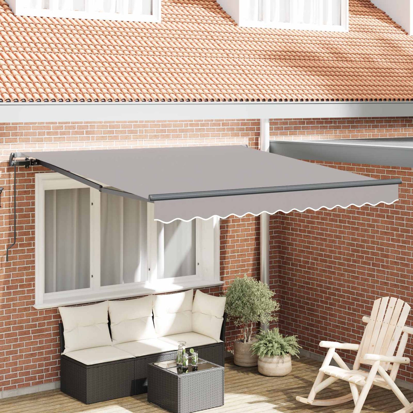 Retractable Awning Light Grey 350 x 250 cm