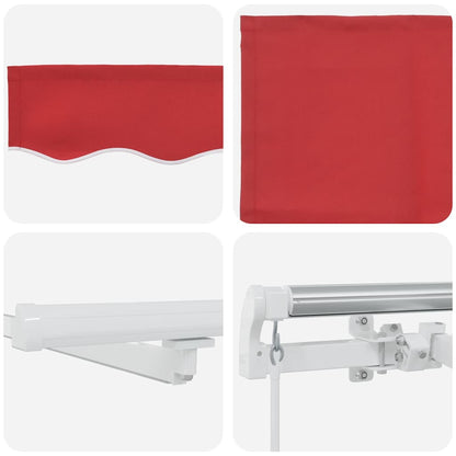 Retractable Awning Manual Red 350 x 250 cm Fabric and Steel