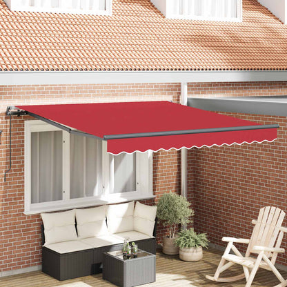 Retractable Awning Red 350 x 250 cm Polyester and Steel