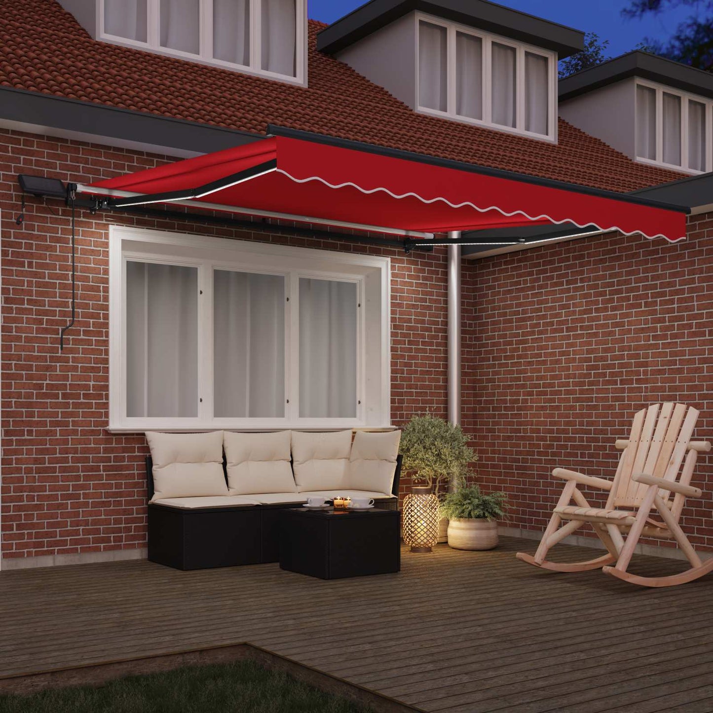Retractable Awning Red 350 x 250 cm Fabric