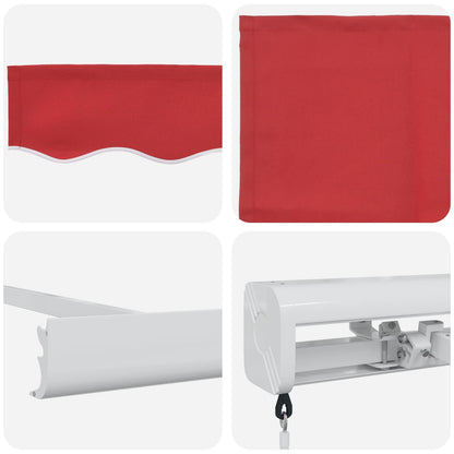 Retractable Awning Red 350 x 250 cm Fabric and Metal