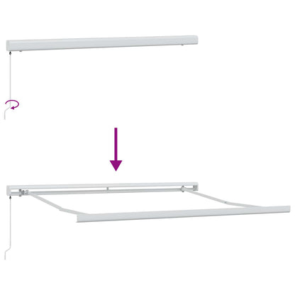 Retractable Awning Red 350 x 250 cm Fabric and Metal