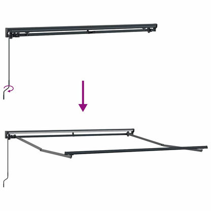 Awning Frame Red 350 x 250 cm Polyester with PU coating