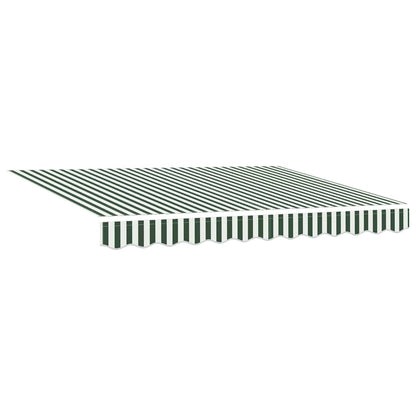 Retractable Awning Manual Green and White 350 x 250 cm