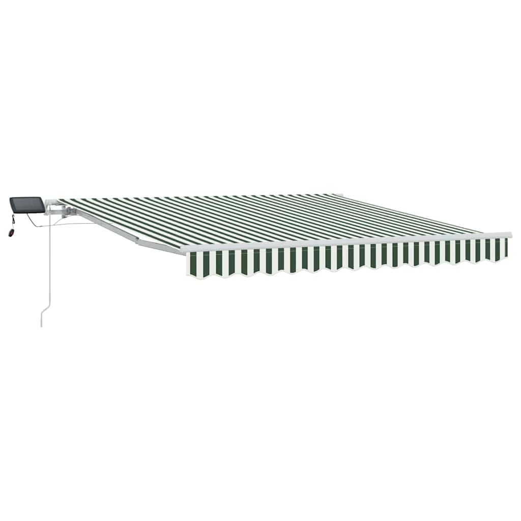 Retractable Awning Green and White 350 x 250 cm