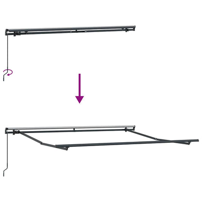 Retractable Awning Green and White 350 x 250 cm