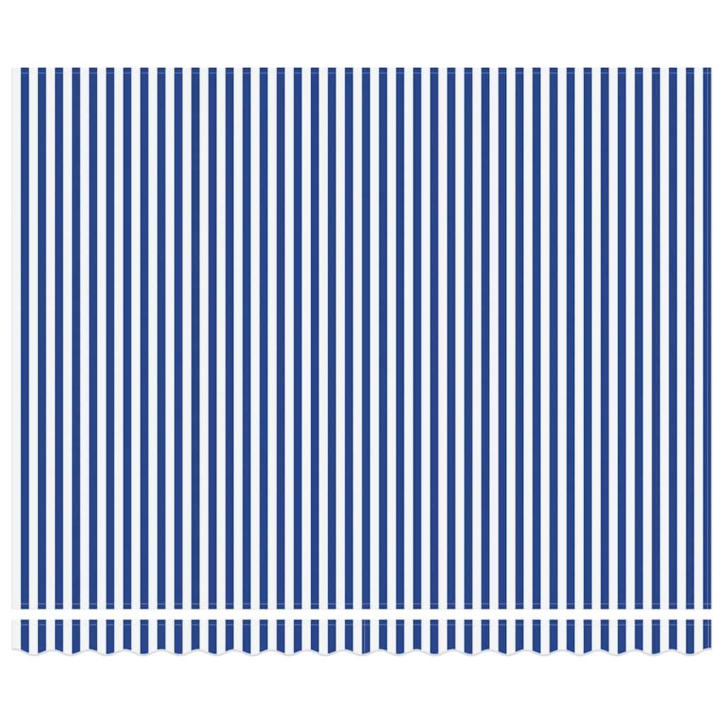 Retractable Awning Manual Blue and White 400 x 300 cm