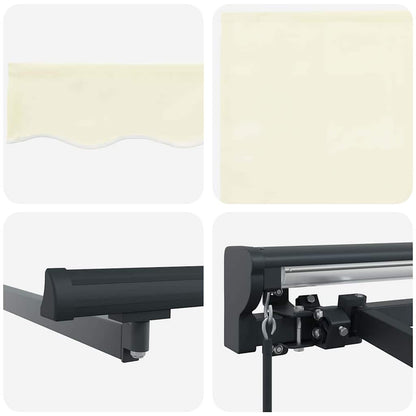 Retractable Awning Cream 400 x 300 cm Polyester and Aluminium