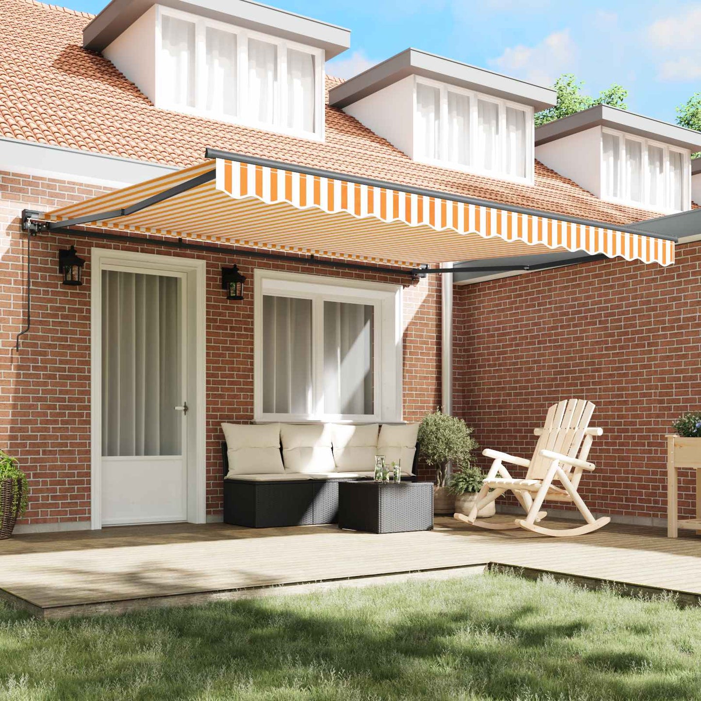 Awning Frame Yellow and White 400 x 300 cm
