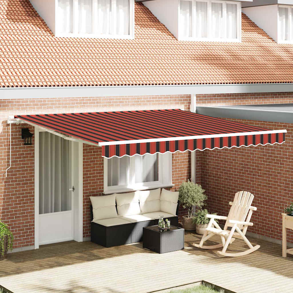 Retractable Awning Orange and Brown 400 x 300 cm