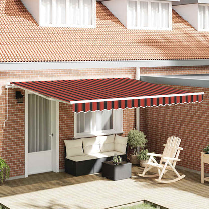 Retractable Awning Orange and Brown 400 x 300 cm