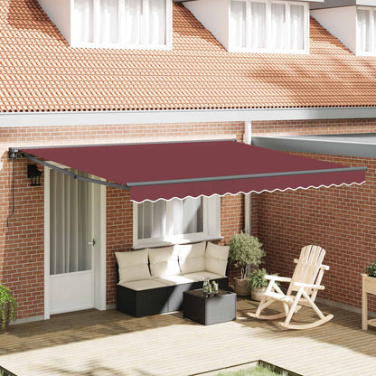 Awning Frame Burgundy 400 x 300 cm Polyester with PU coating