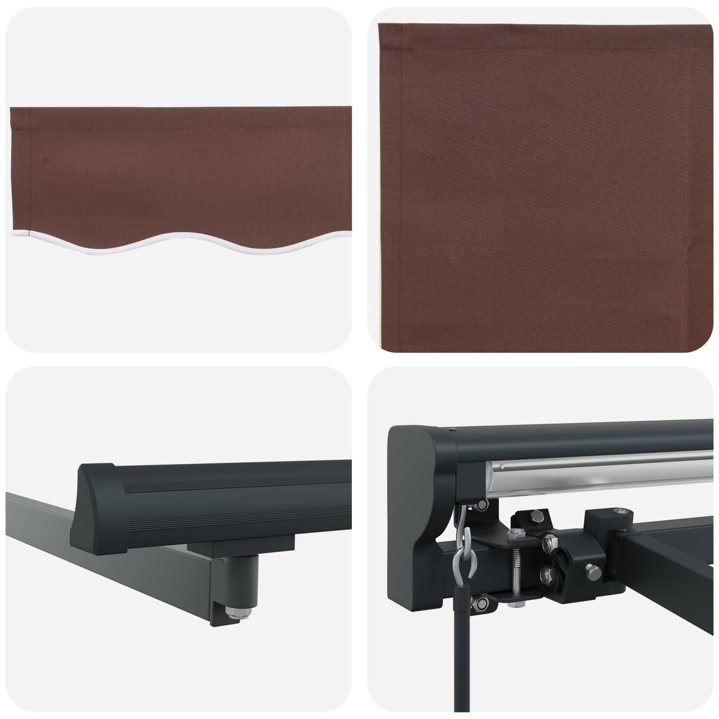 Awning Frame Brown 400 x 300 cm Polyester with PU coating