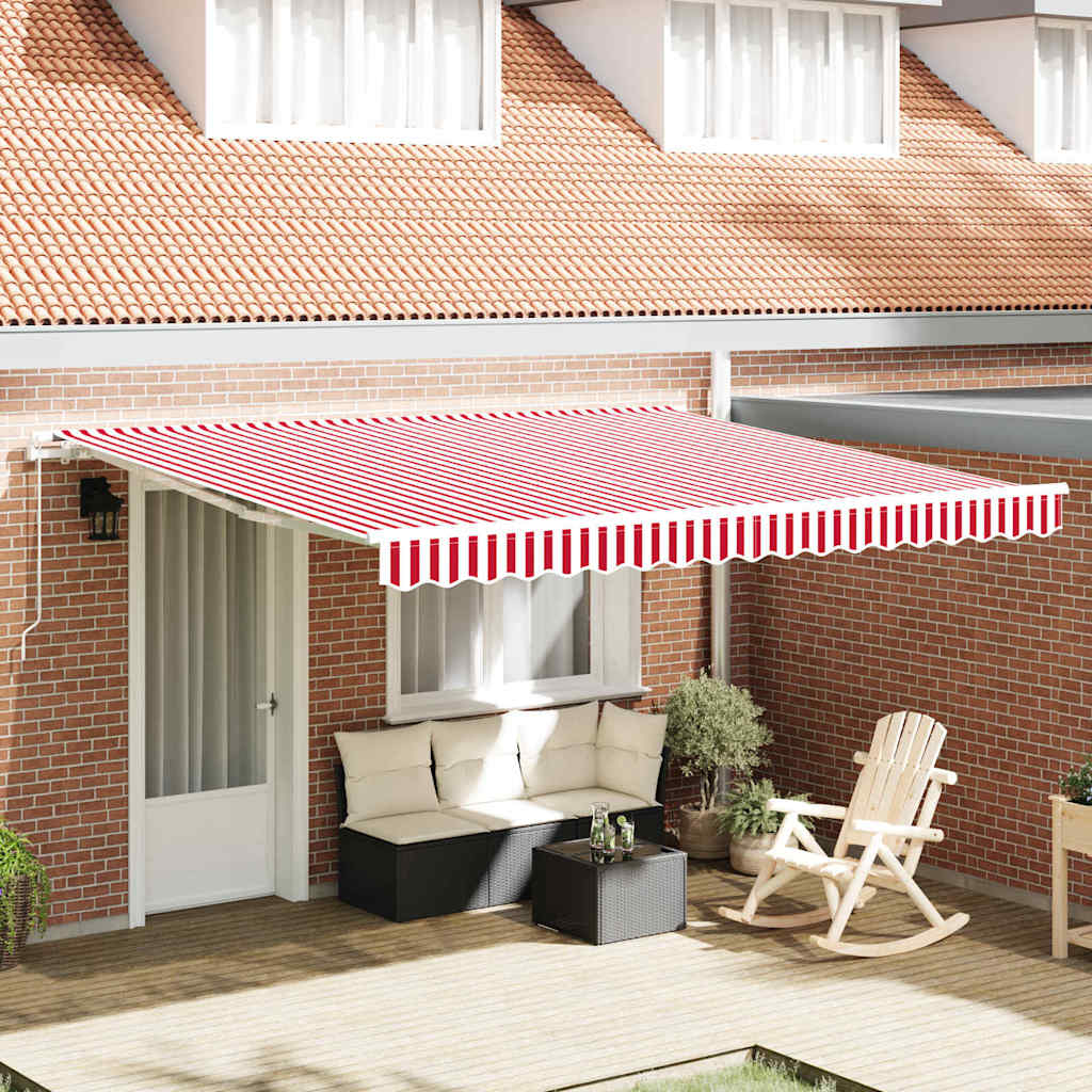Retractable Awning Red and White 400 x 300 cm