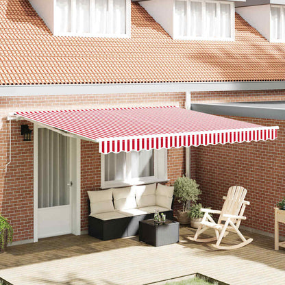 Retractable Awning Red and White 400 x 300 cm