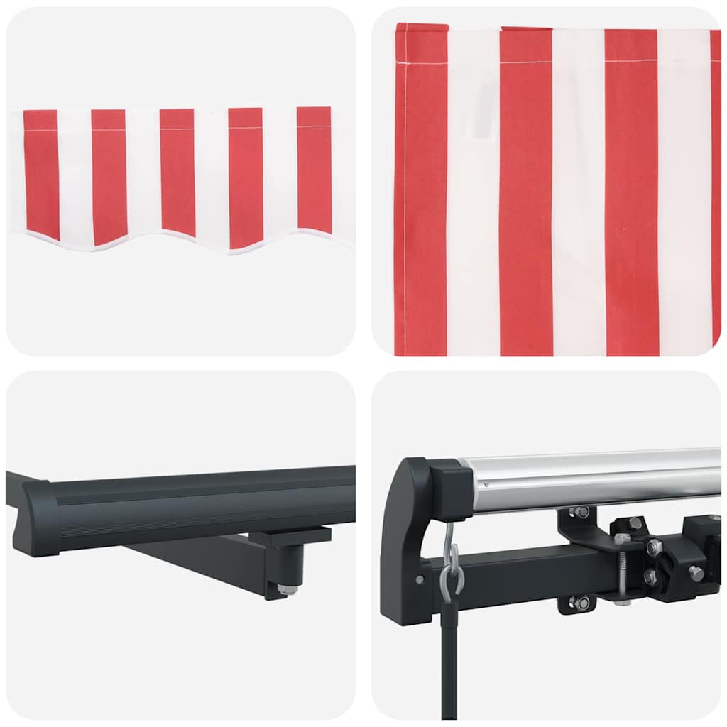 Retractable Awning Red and White 400 x 300 cm