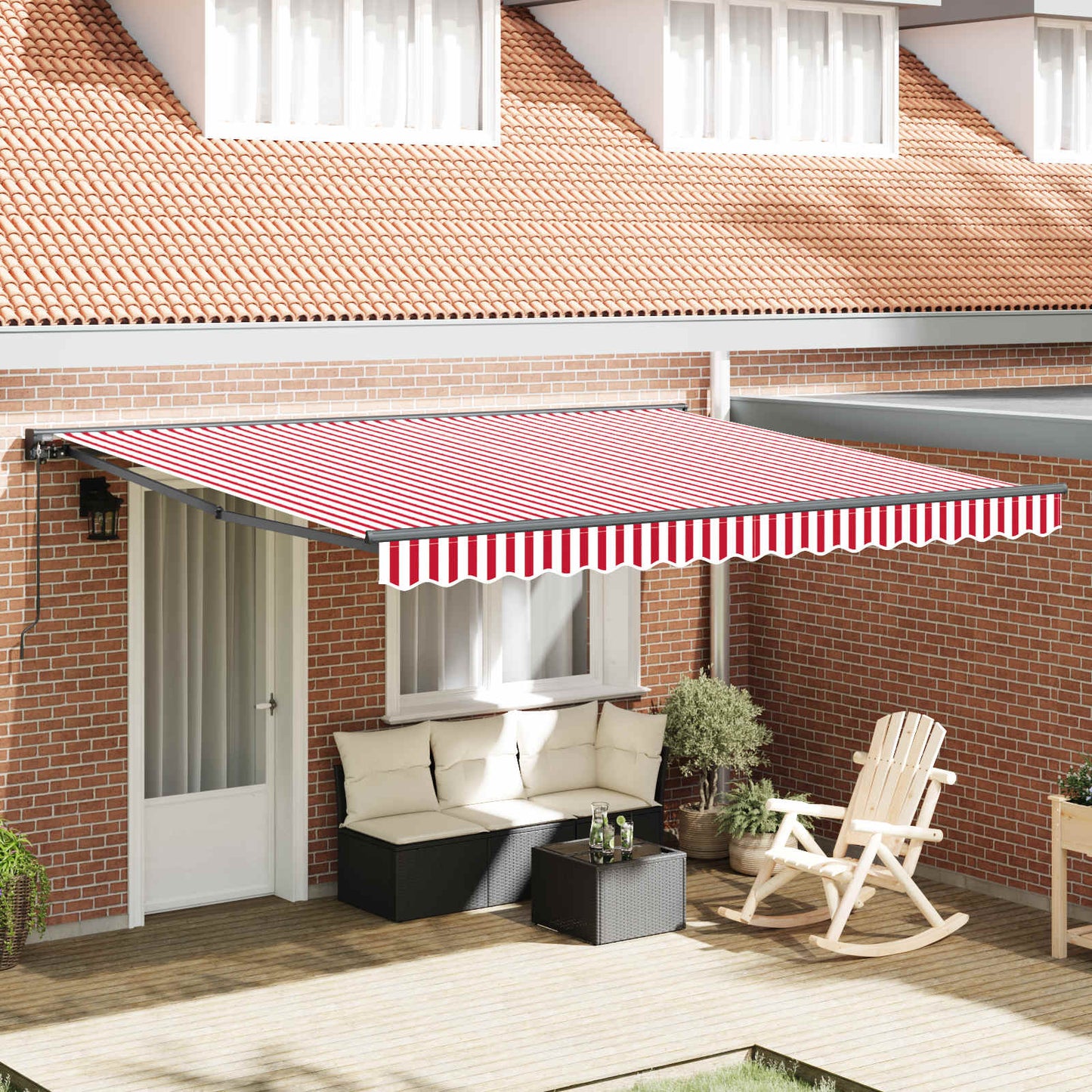 Awning Frame Red and White 400 x 300 cm