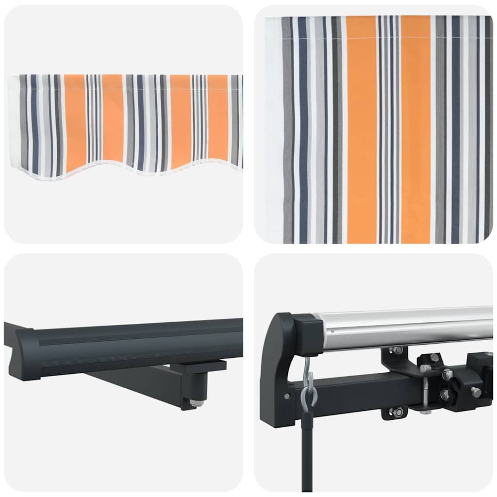 Retractable Awning Multicolour 400 x 300 cm Polyester and Steel