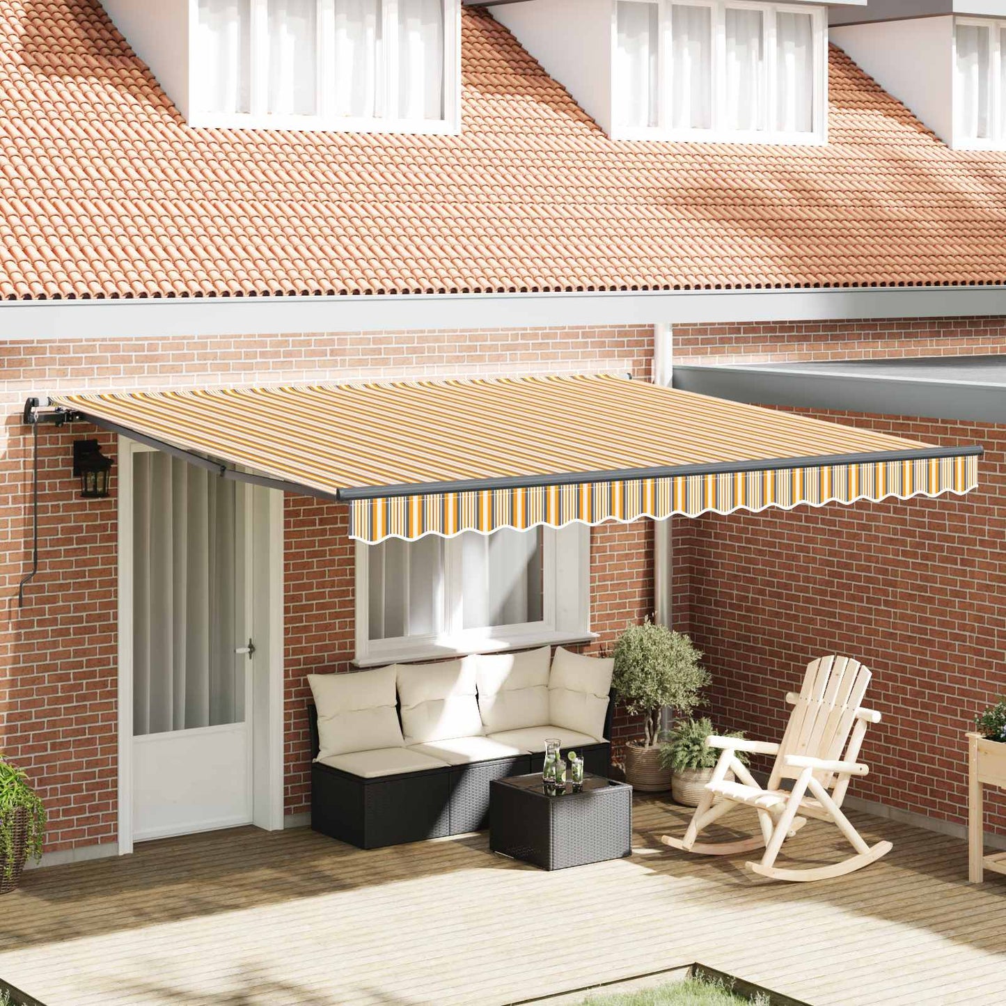 Retractable Awning Multicolour 400 x 300 cm