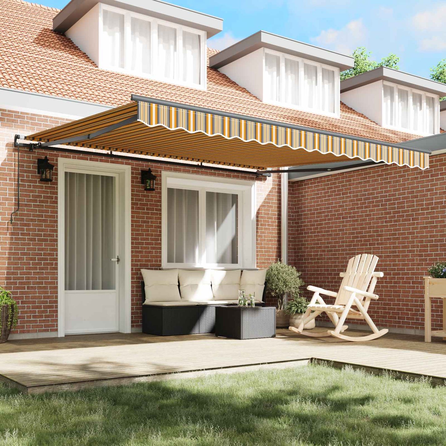 Retractable Awning Multicolour 400 x 300 cm