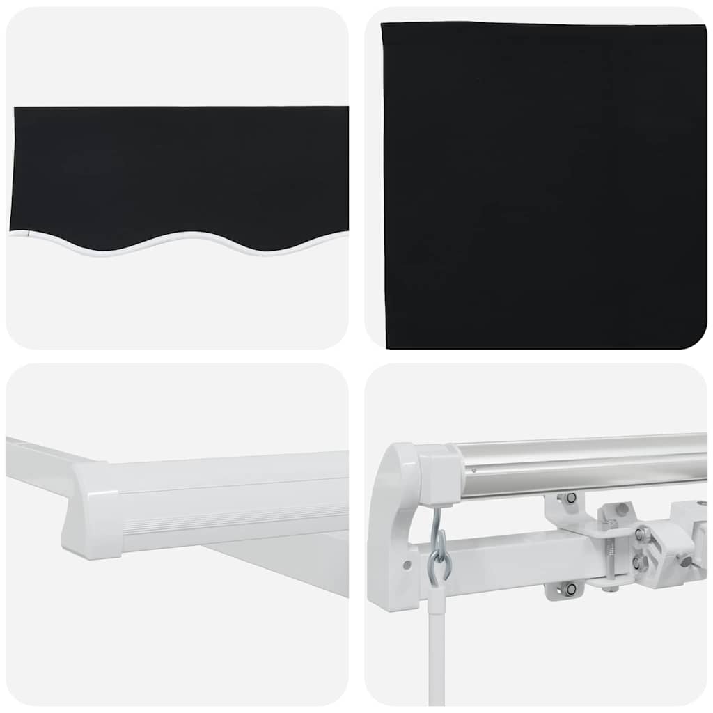Retractable Awning Black 400 x 300 cm Polyester and Aluminium