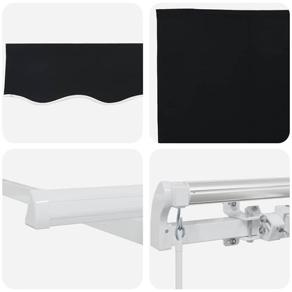 Retractable Awning Black 400 x 300 cm Polyester and Aluminium