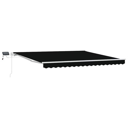 Retractable Awning Black 400 x 300 cm Fabric and Steel