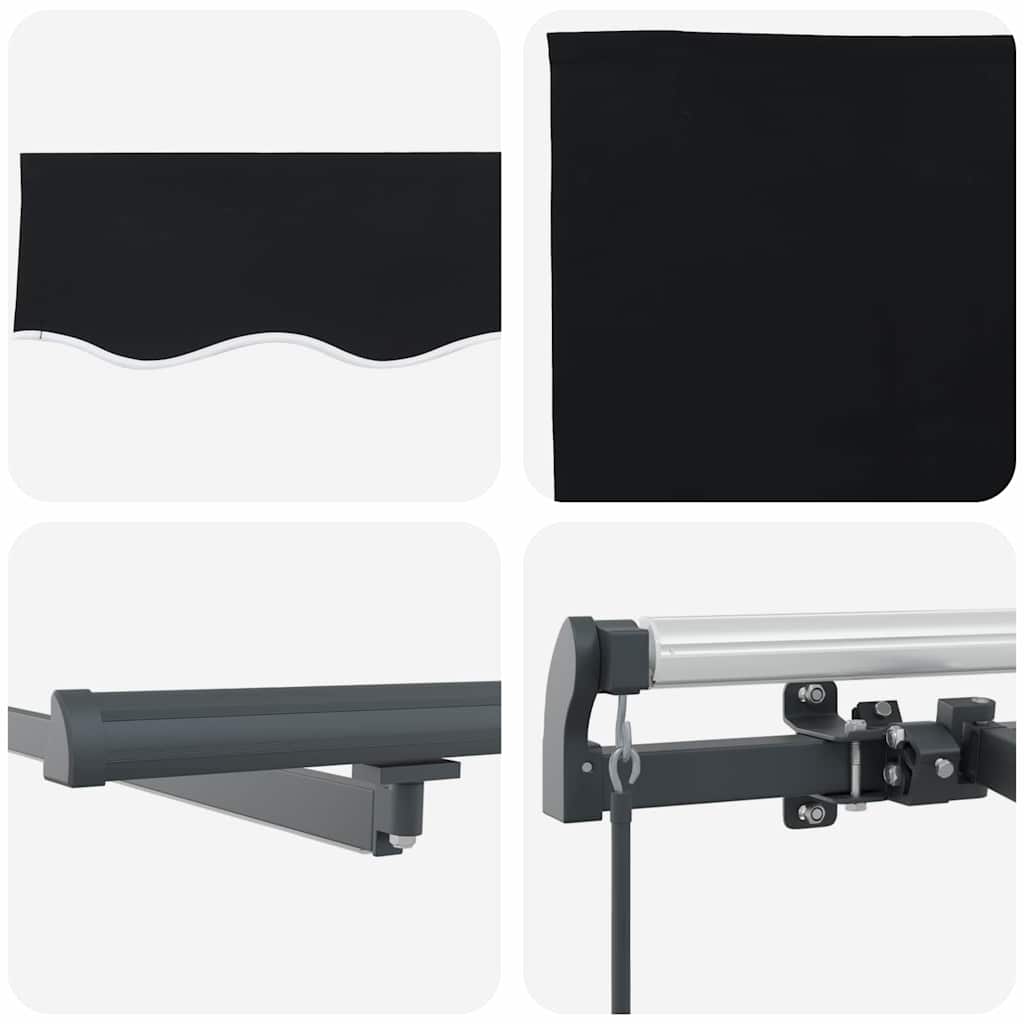 Retractable Awning Black 400 x 300 cm Fabric