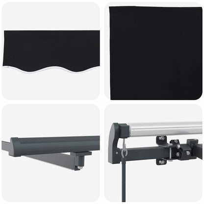 Retractable Awning Black 400 x 300 cm Fabric