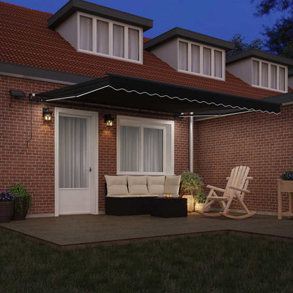 Retractable Awning Black 400 x 300 cm Fabric