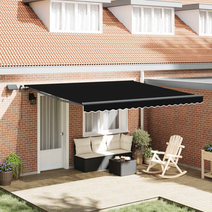 Retractable Awning Black 400 x 300 cm Fabric