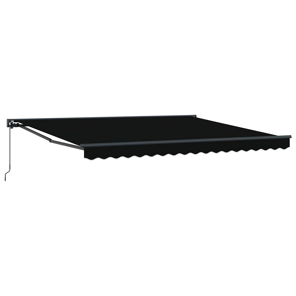 Retractable Awning Black 400 x 300 cm Aluminium and Fabric