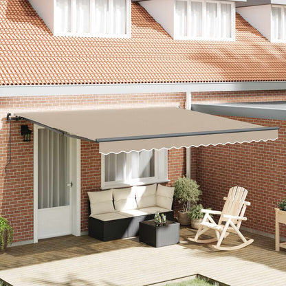 Retractable Awning Beige 400 x 300 cm Polyester and Aluminium