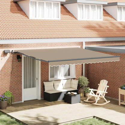 Retractable Awning Beige 400 x 300 cm Fabric and Aluminium