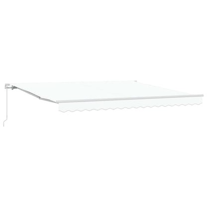 Retractable Awning White 400 x 300 cm Polyester and Aluminium