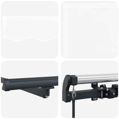 Retractable Awning White 400 x 300 cm Polyester and Steel