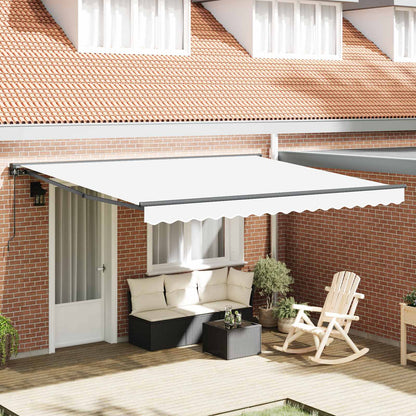 Awning Frame White 400 x 300 cm Polyester with PU coating