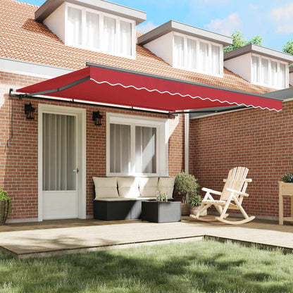 Retractable Awning Red 400 x 300 cm Polyester and Steel