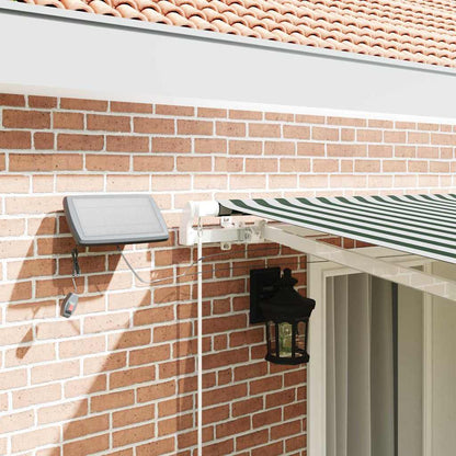 Retractable Awning Manual Green and White 400 x 300 cm