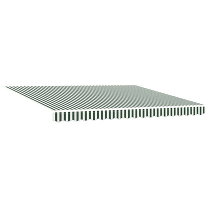 Retractable Awning Manual Green and White 400 x 300 cm