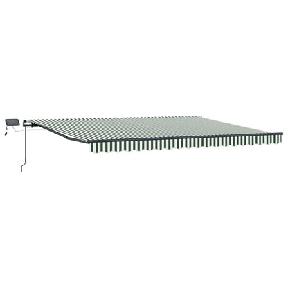 Retractable Awning Green and white 400 x 300 cm Fabric