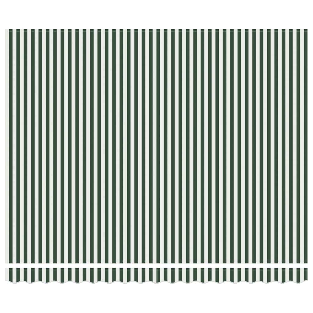 Retractable Awning Green and white 400 x 300 cm Fabric