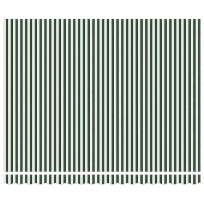 Retractable Awning Green and white 400 x 300 cm Fabric