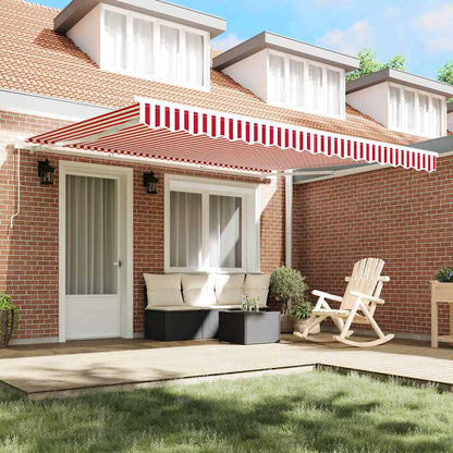 Retractable Awning Red and White 400 x 350 cm